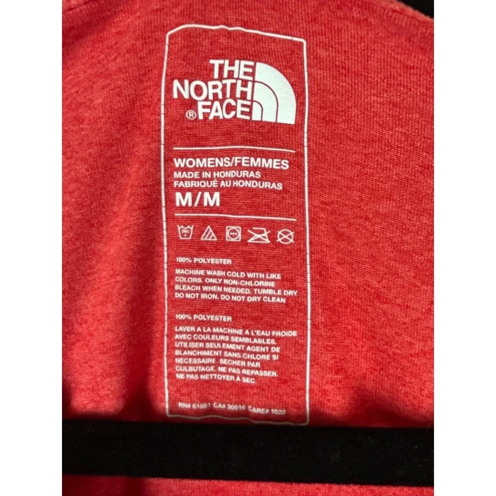 The North Face Red V-Neck Short Sleeve T-Shirt M - Picture 6 of 7
